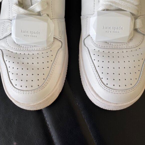 Kate Spade Tennis Shoes 7.5 White leather - Picture 3 of 10